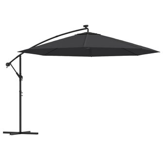 Zweefparasol met LED-verlichting 350 cm zwart 2