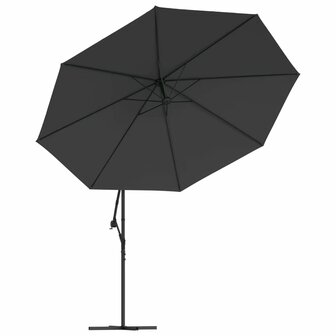 Zweefparasol met LED-verlichting 350 cm zwart 5