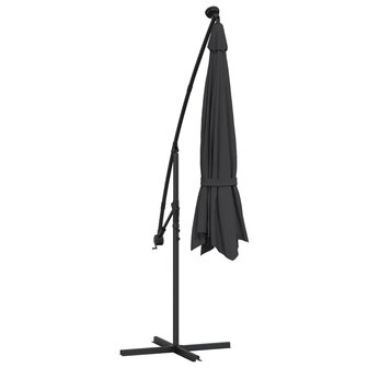Zweefparasol met LED-verlichting 350 cm zwart 8
