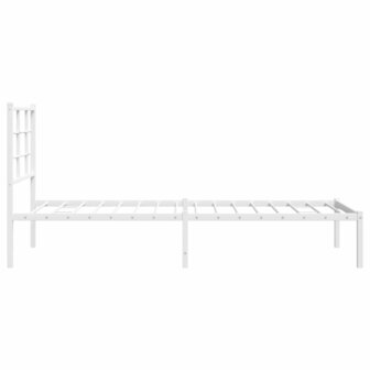 Bedframe met hoofdbord zonder matras metaal wit 75x190 cm 6