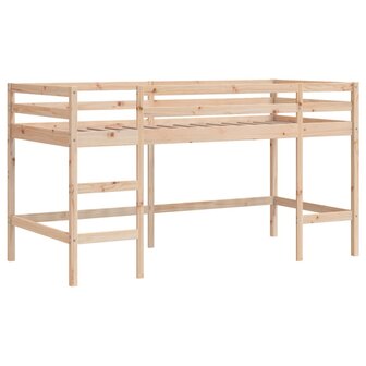 Kinderhoogslaper met gordijnen 90x190 cm grenenhout blauw 6