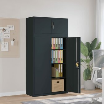 Archiefkast 90x40x180 cm staal antracietkleurig 1