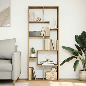 Kamerscherm / boekenkast 67x25x161,5 cm hout artisanaal eiken 3