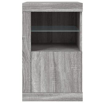 Bijzetkastjes met LED 2 st bewerkt hout grijs sonoma eikenkleur 8