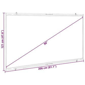 Projectiescherm wandhangend 90 inch 16:9 7
