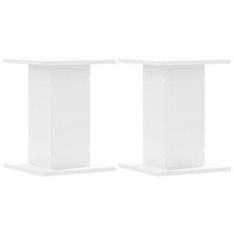 Speakerstandaards 2 st 30x30x40 cm bewerkt hout wit 2