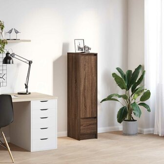 Hoge kast 29,5x34x119,5 cm spaanplaat bruin eikenkleurig 1