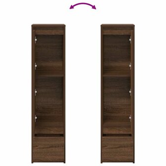Hoge kast 29,5x34x119,5 cm spaanplaat bruin eikenkleurig 9