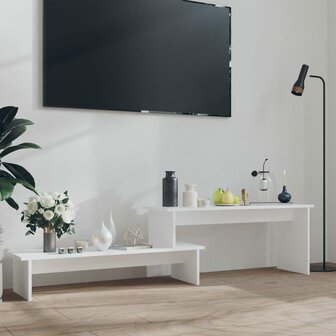 Tv-meubel 180x30x43 cm bewerkt hout wit 1