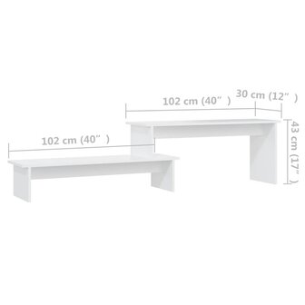 Tv-meubel 180x30x43 cm bewerkt hout wit 7