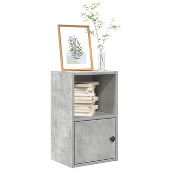 Boekenkast 31x24x52 cm bewerkt hout betongrijs 1