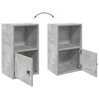 Boekenkast 31x24x52 cm bewerkt hout betongrijs 8