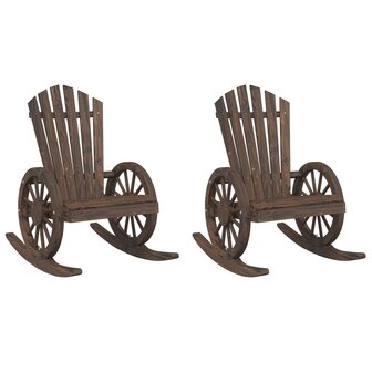 Schommelstoelen 2 st Adirondack massief vurenhout 2