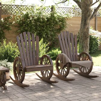Schommelstoelen 2 st Adirondack massief vurenhout 3