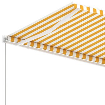 Luifel vrijstaand handmatig uittrekbaar 350x250 cm geel en wit 7