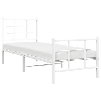 Bedframe met hoofd- en voeteneinde metaal wit 80x200 cm 4