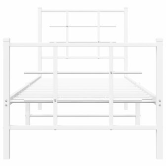 Bedframe met hoofd- en voeteneinde metaal wit 80x200 cm 5