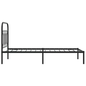 Bedframe met hoofdbord metaal zwart 90x190 cm 5