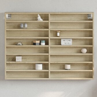 Vitrinekast 100x8,5x75 cm bewerkt hout sonoma eikenkleurig 1
