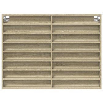 Vitrinekast 100x8,5x75 cm bewerkt hout sonoma eikenkleurig 4