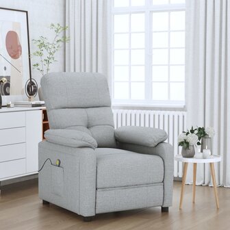 Massagestoel stof lichtgrijs 1