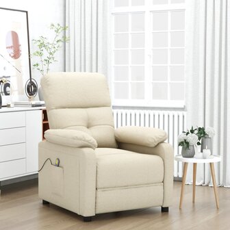 Massagestoel stof cr&egrave;mekleurig 1