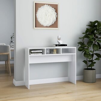 Wandtafel 105x30x80 cm bewerkt hout wit 3