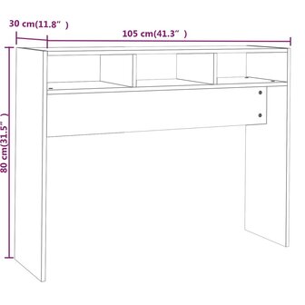 Wandtafel 105x30x80 cm bewerkt hout bruin eikenkleur 7