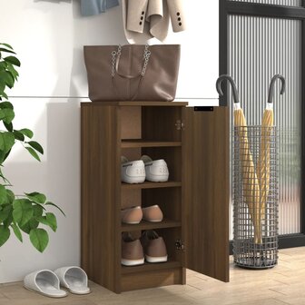Schoenenkast 30x35x70 cm bewerkt hout bruin eikenkleur 3