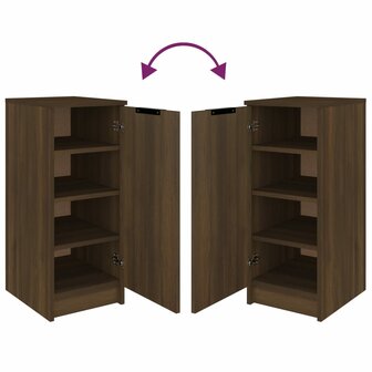 Schoenenkast 30x35x70 cm bewerkt hout bruin eikenkleur 8