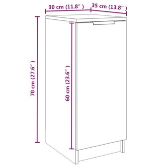 Schoenenkast 30x35x70 cm bewerkt hout bruin eikenkleur 9