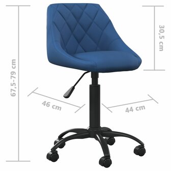 Kantoorstoel fluweel blauw 7