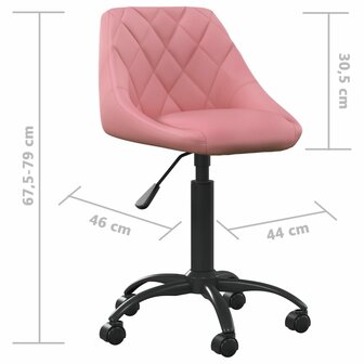 Kantoorstoel fluweel roze 7