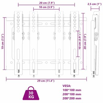 Tv-beugel 14-42 inch scherm 30 kg Max VESA 200x200 mm 8