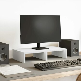Monitorstandaard 50x27x10 cm bewerkt hout wit 1