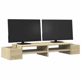 Monitorstandaard opbergruimte 100x27x15 cm hout sonoma eiken 3