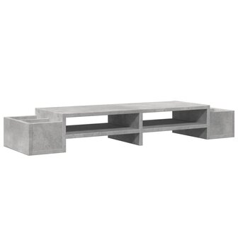 Monitorstandaard met opbergruimte 100x27x15 cm hout betongrijs 2