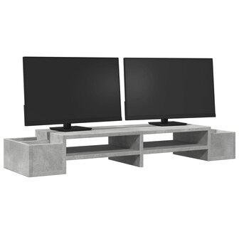 Monitorstandaard met opbergruimte 100x27x15 cm hout betongrijs 3