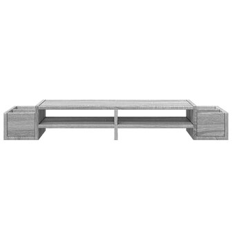 Monitorstandaard opbergruimte 100x27x15 cm hout grijs sonoma 4