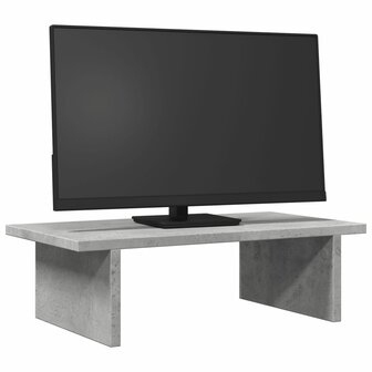 Monitorstandaard 50x27x15 cm bewerkt hout betongrijs 3