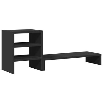 Monitorstandaard met bureau-organizer bewerkt hout zwart 2