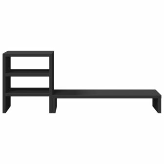 Monitorstandaard met bureau-organizer bewerkt hout zwart 4