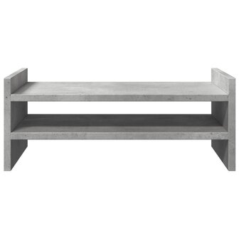 Monitorstandaard 50x27x20 cm bewerkt hout betongrijs 4