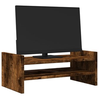 Monitorstandaard 50x27x20 cm bewerkt hout gerookt eikenkleurig 3