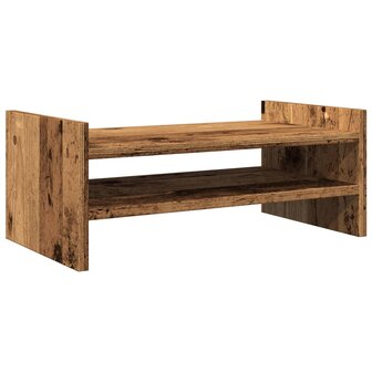 Monitorstandaard 50x27x20 cm bewerkt hout oud houtkleurig 2