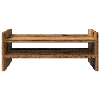 Monitorstandaard 50x27x20 cm bewerkt hout oud houtkleurig 4