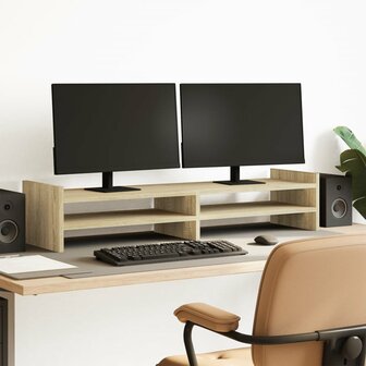 Monitorstandaard 100x27x20 cm bewerkt hout sonoma eikenkleurig 1