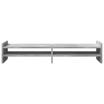Monitorstandaard 100x27x20 cm bewerkt hout betongrijs 4