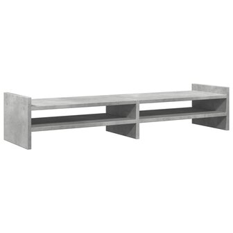 Monitorstandaard 100x27x20 cm bewerkt hout betongrijs 6