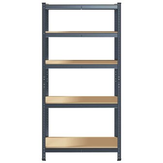 Opbergrek 5-laags staal en bewerkt hout antracietkleurig 4